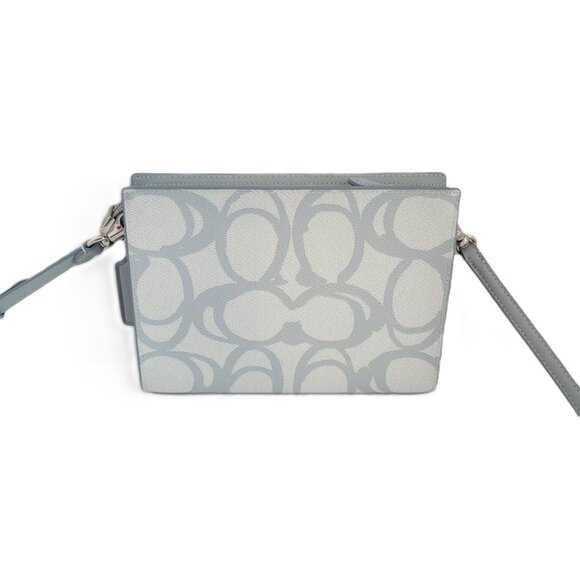 Coach CBL93 Slim Crossbody Sketch Signature Canvas Ice Blue Handbag - Picture 5 of 8